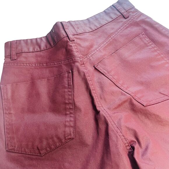 Zara | Burgundy Mom Fit High Waisted Shorts Size 4 | EUC - Picture 11 of 13